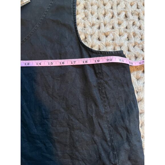 J. Jill pure jill linen asymmetric sleeveless  black midi dress size large - Picture 7 of 8